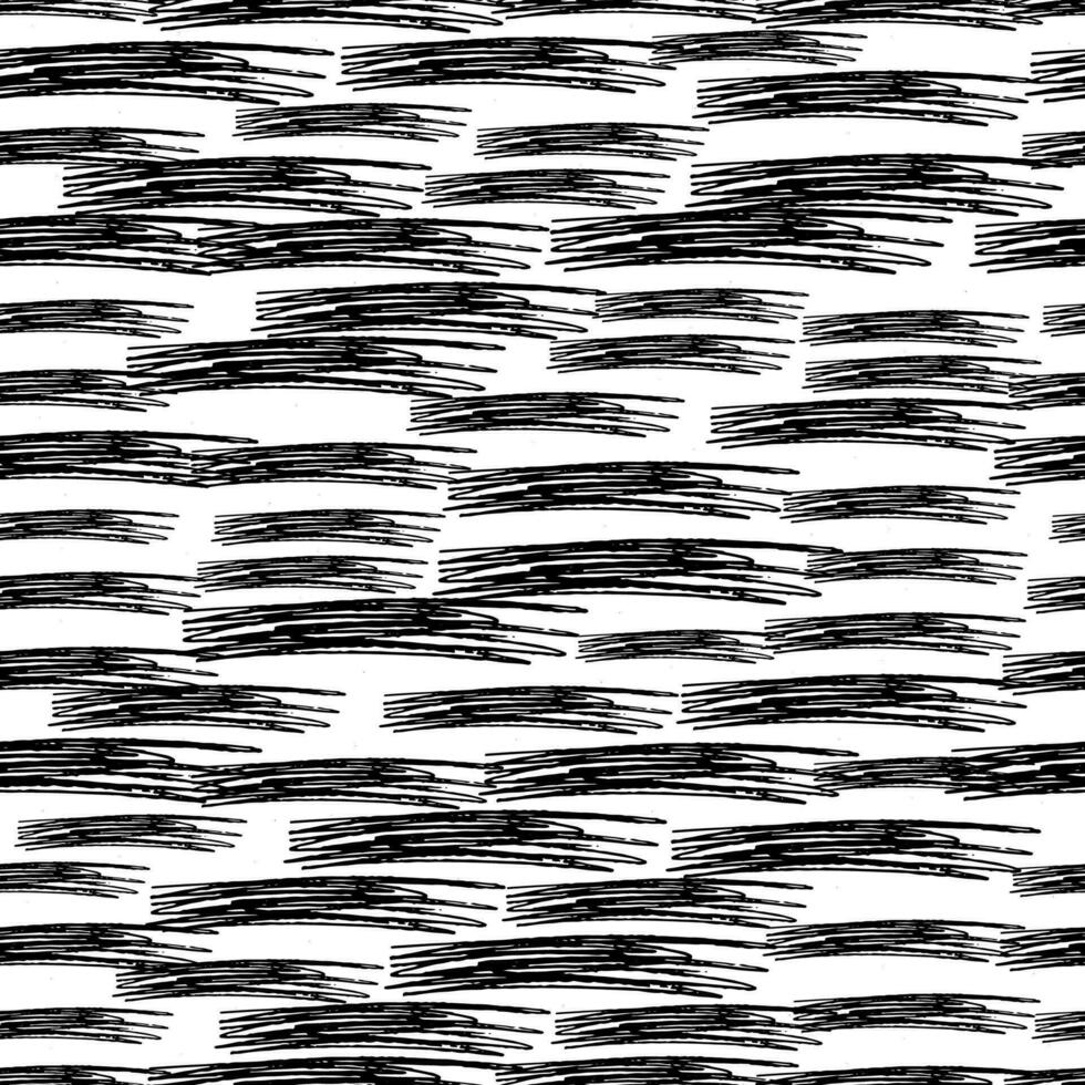 Seamless pattern with black pencil brushstrokes vector