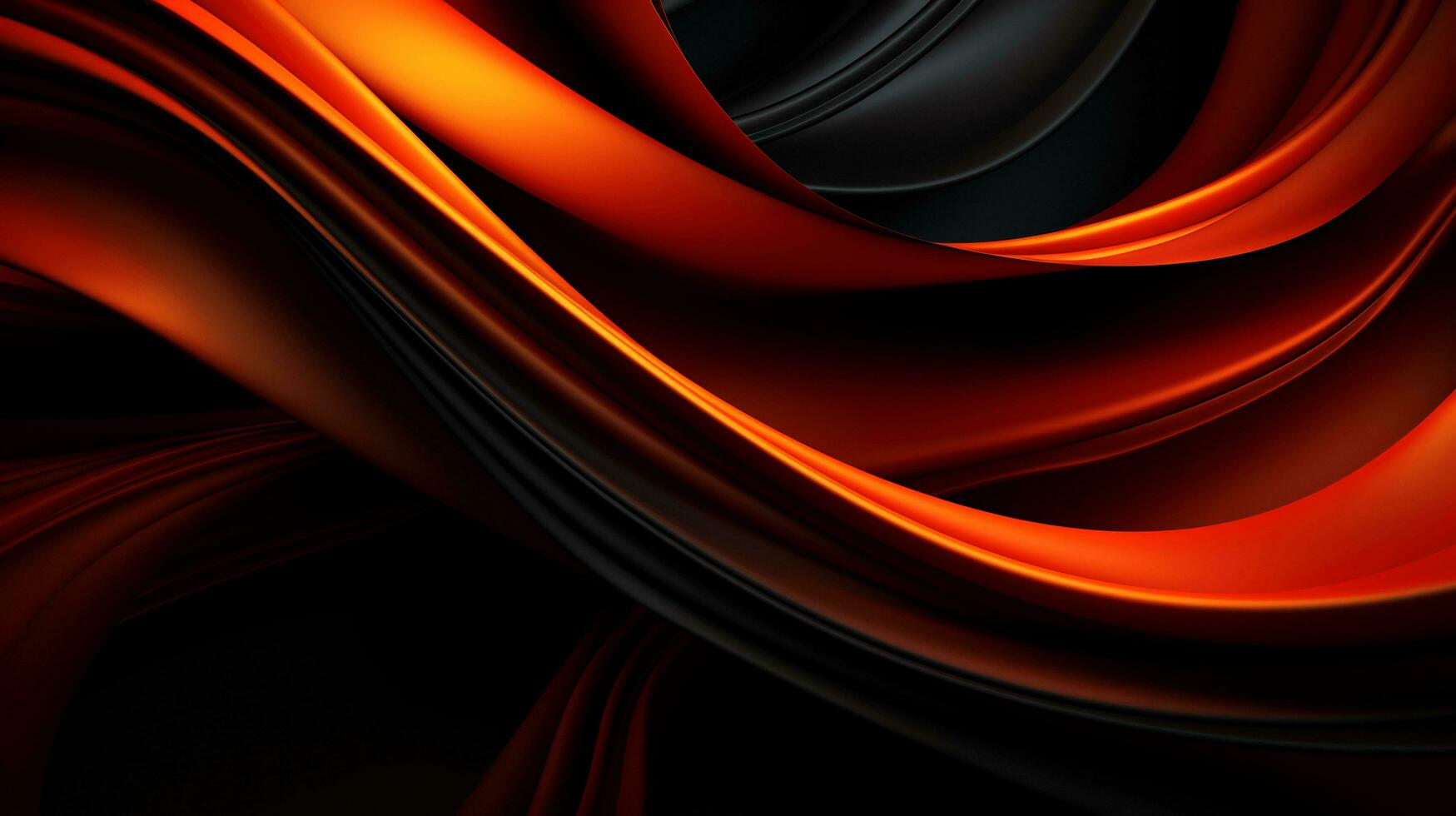 Black orange red 3d abstract wallpaper AI Generative photo