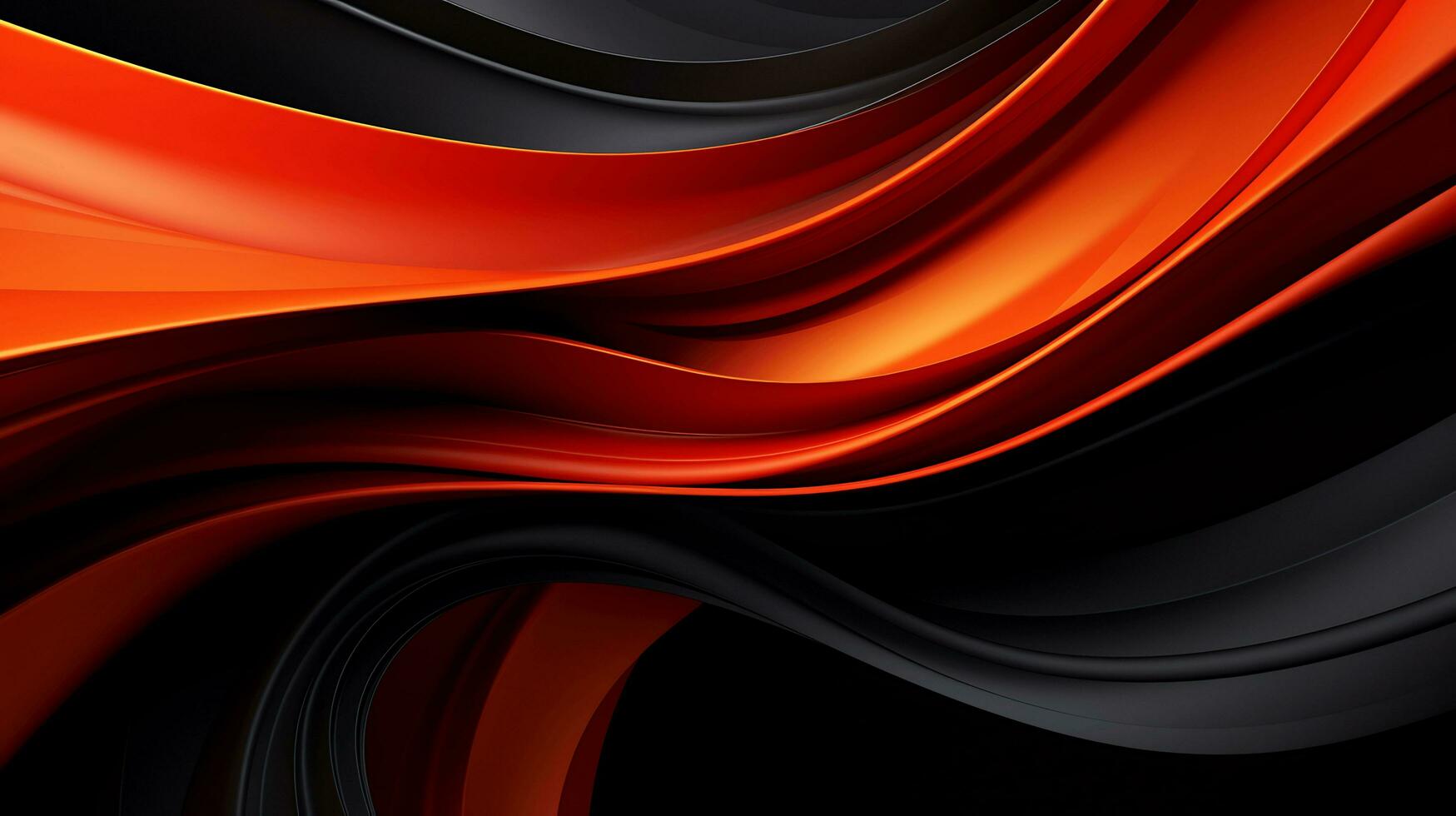 Black orange red 3d abstract wallpaper AI Generative photo