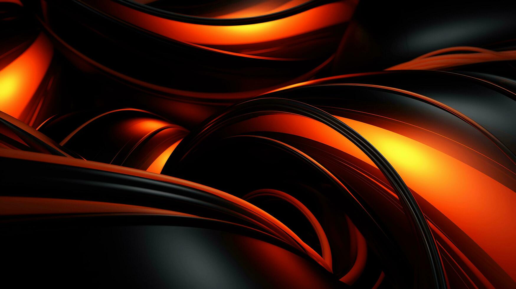 Black orange red 3d abstract wallpaper AI Generative photo