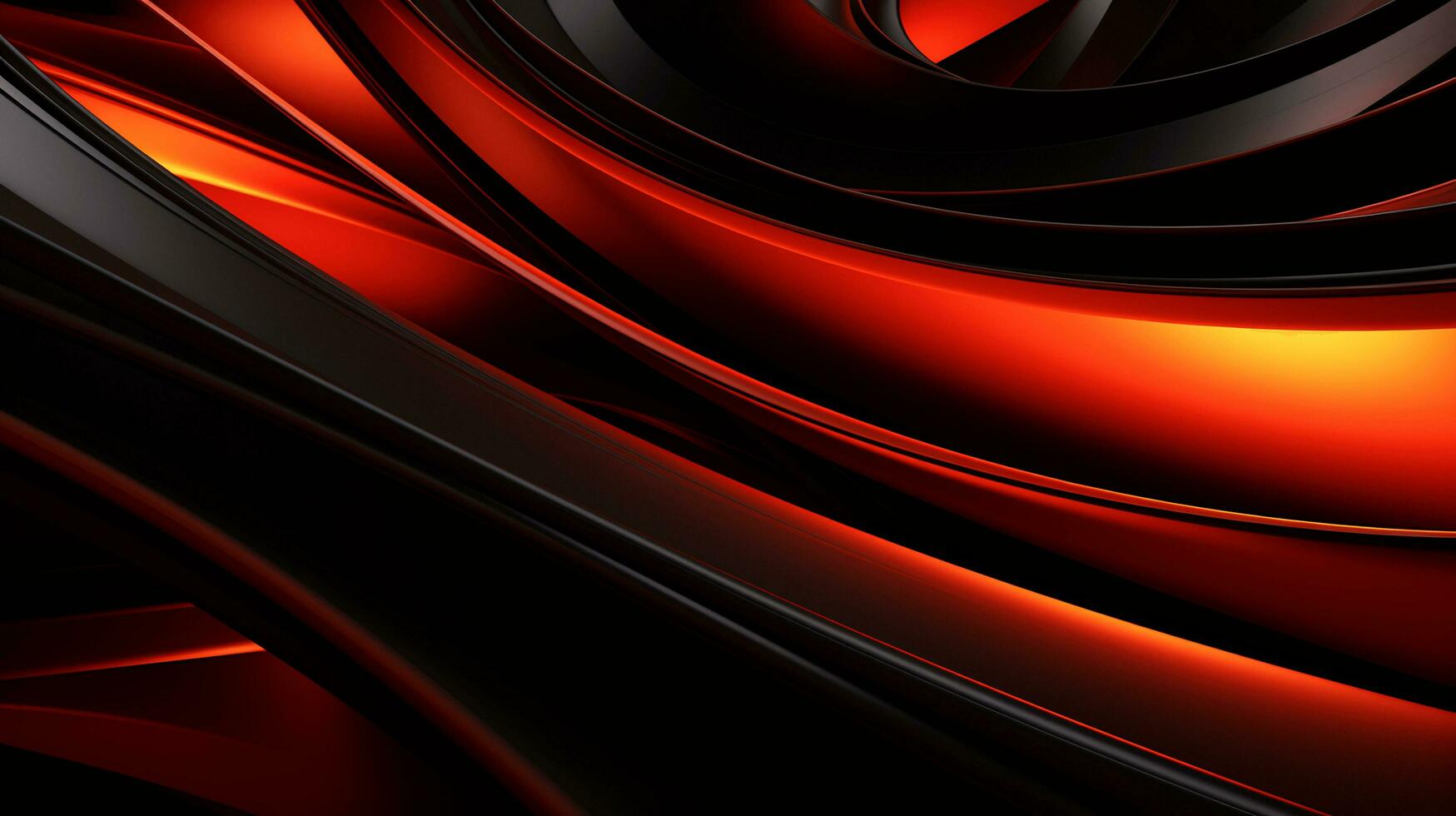 Black orange red 3d abstract wallpaper AI Generative photo