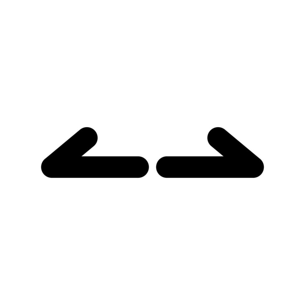 arrows left and right line icon isolated on white background vector