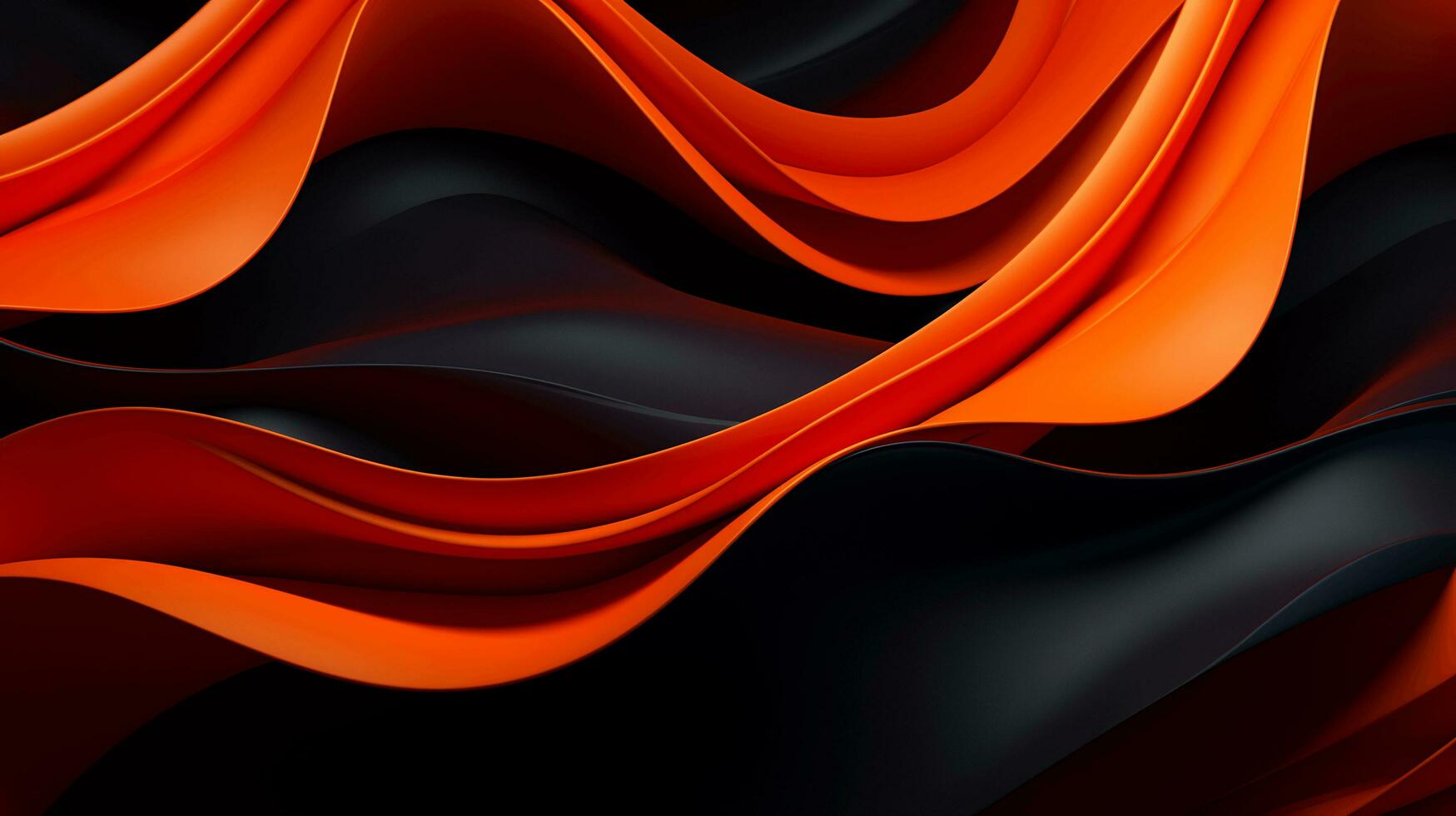 Black orange red 3d abstract wallpaper AI Generative photo