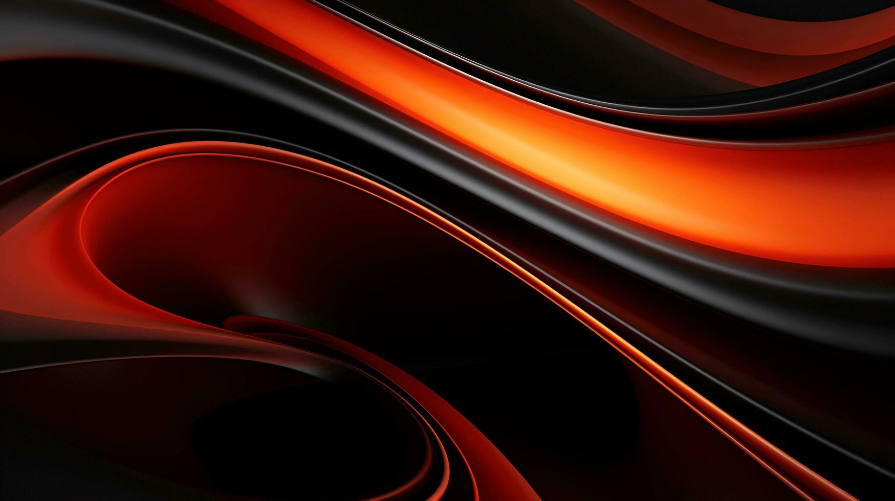 Black orange red 3d abstract wallpaper AI Generative photo