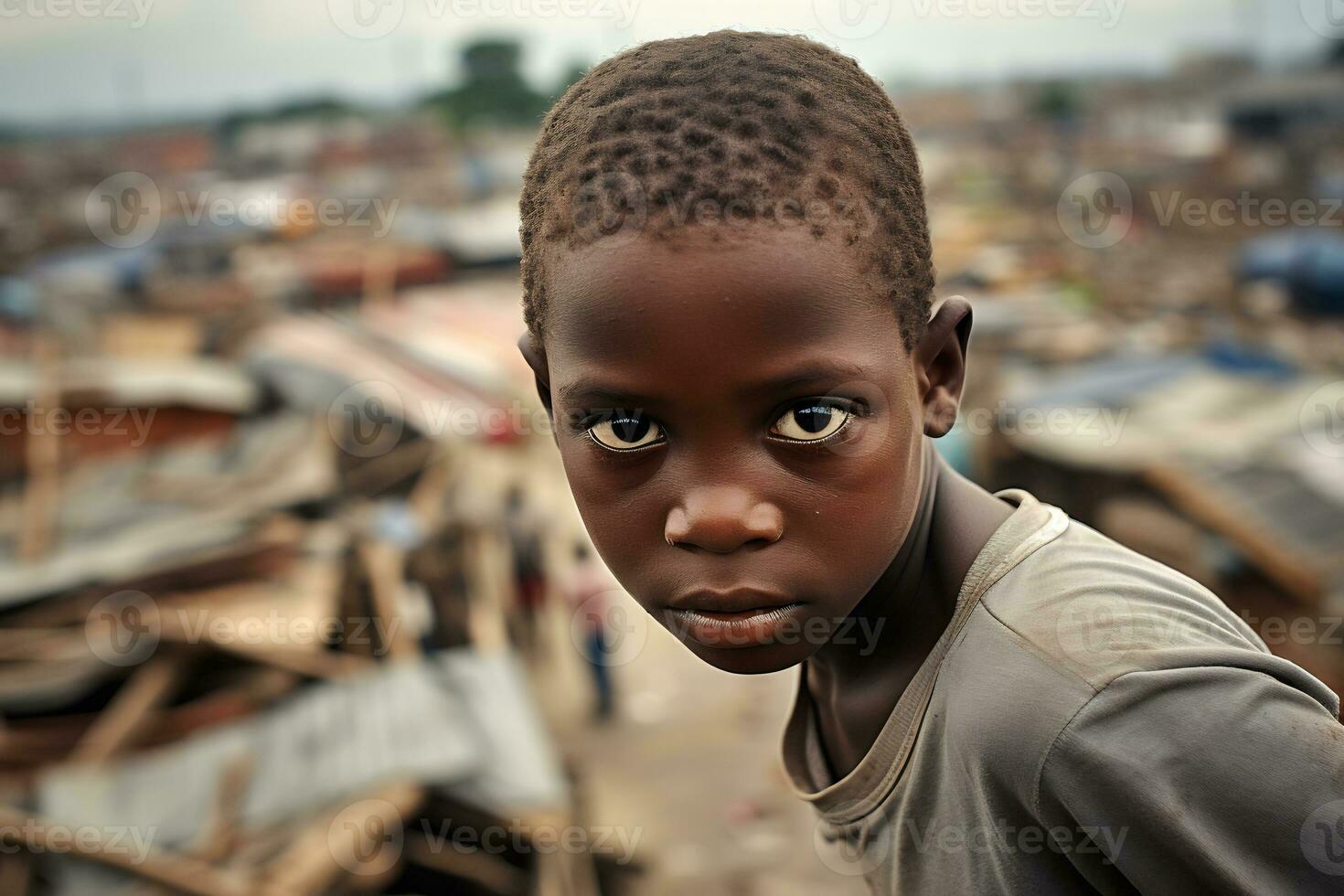 AI Generative Images of a child depicting social inequality in society photo