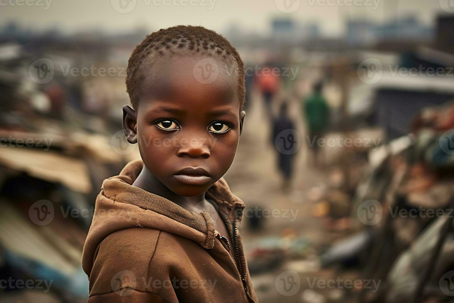 AI Generative Images of a child depicting social inequality in society photo