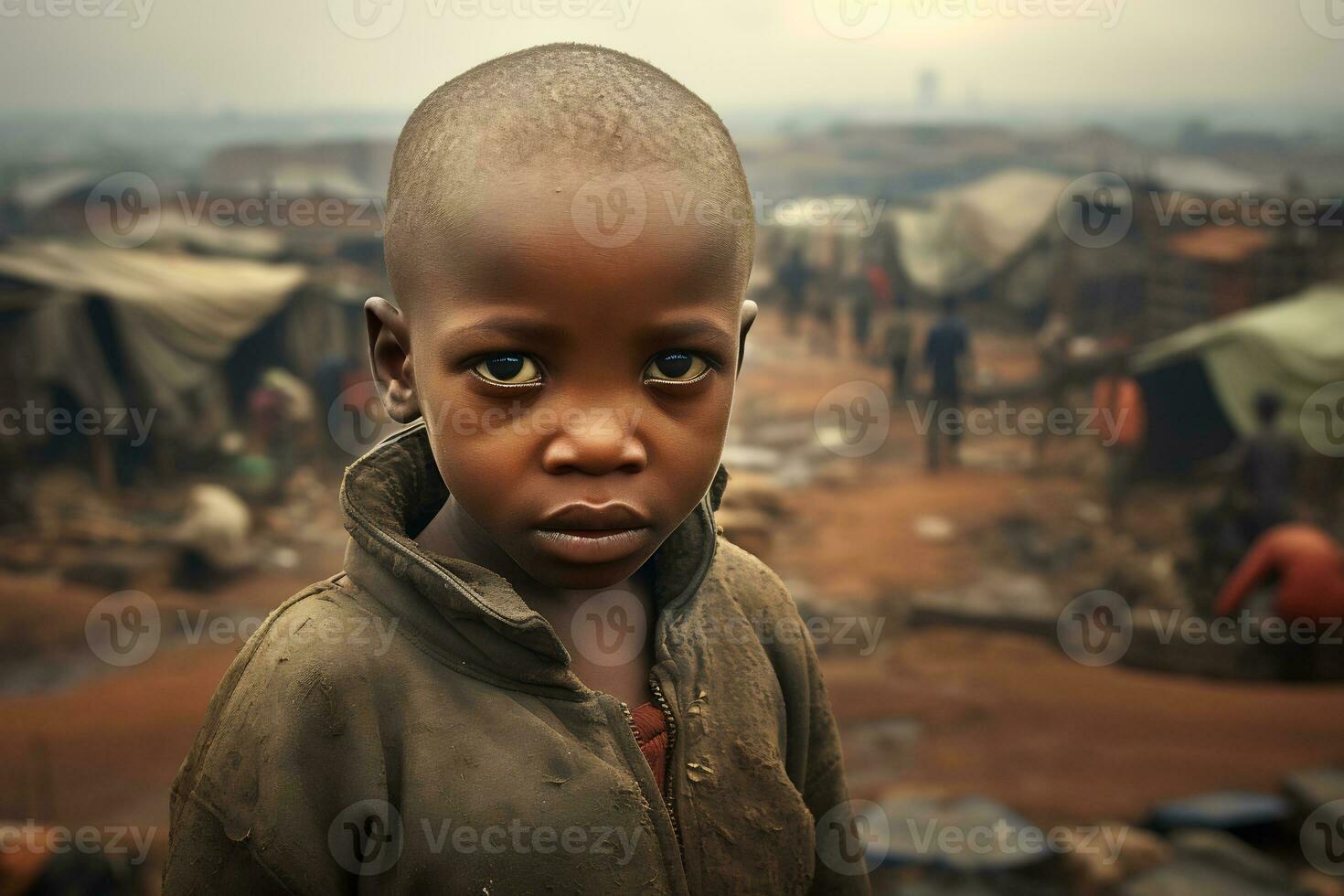 AI Generative Images of a child depicting social inequality in society photo