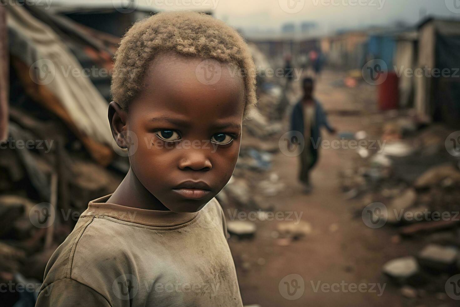 AI Generative Images of a child depicting social inequality in society photo