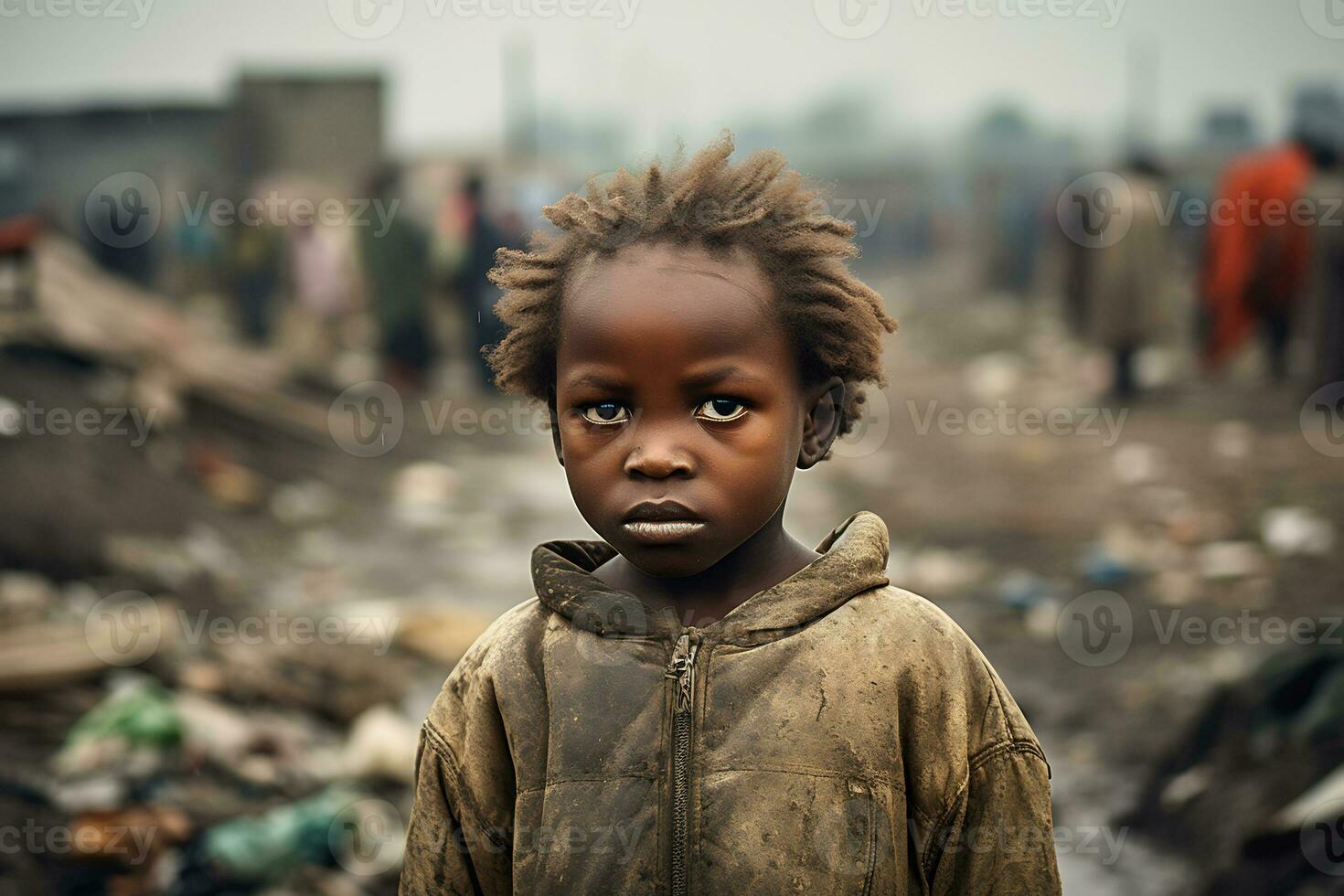 AI Generative Images of a child depicting social inequality in society photo