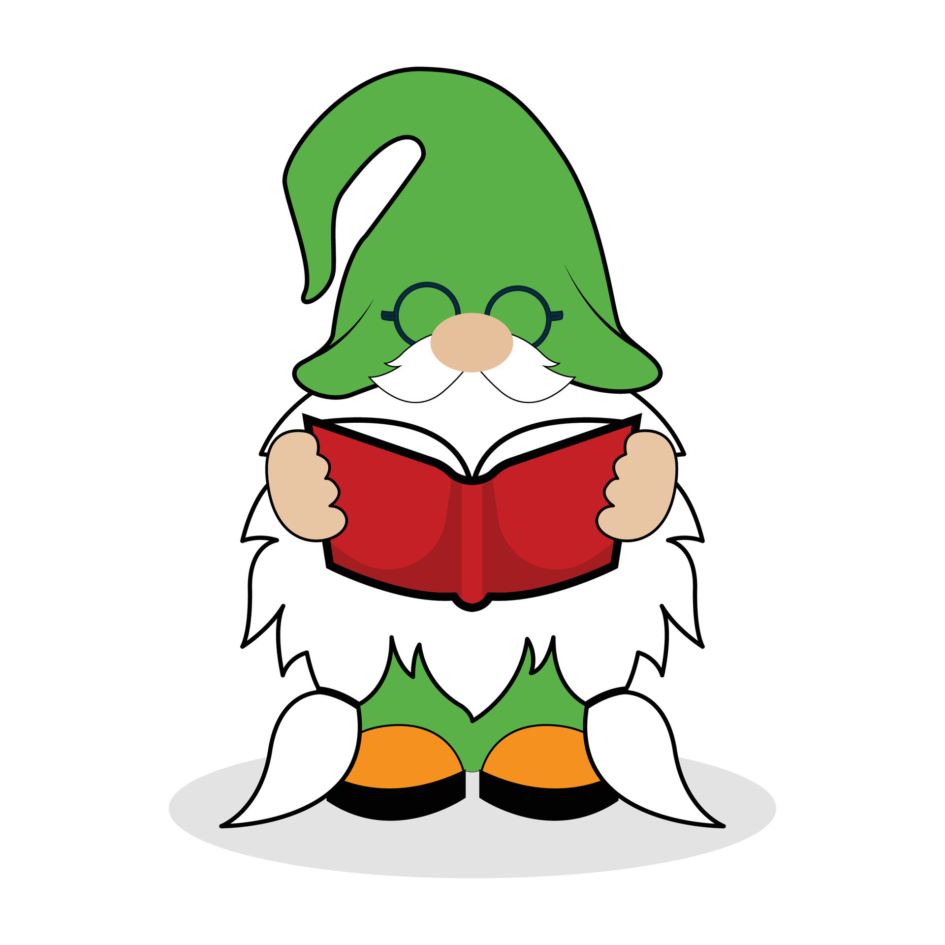 Cartoon gnome reading a book vector clipart 30756433 Vector Art at Vecteezy