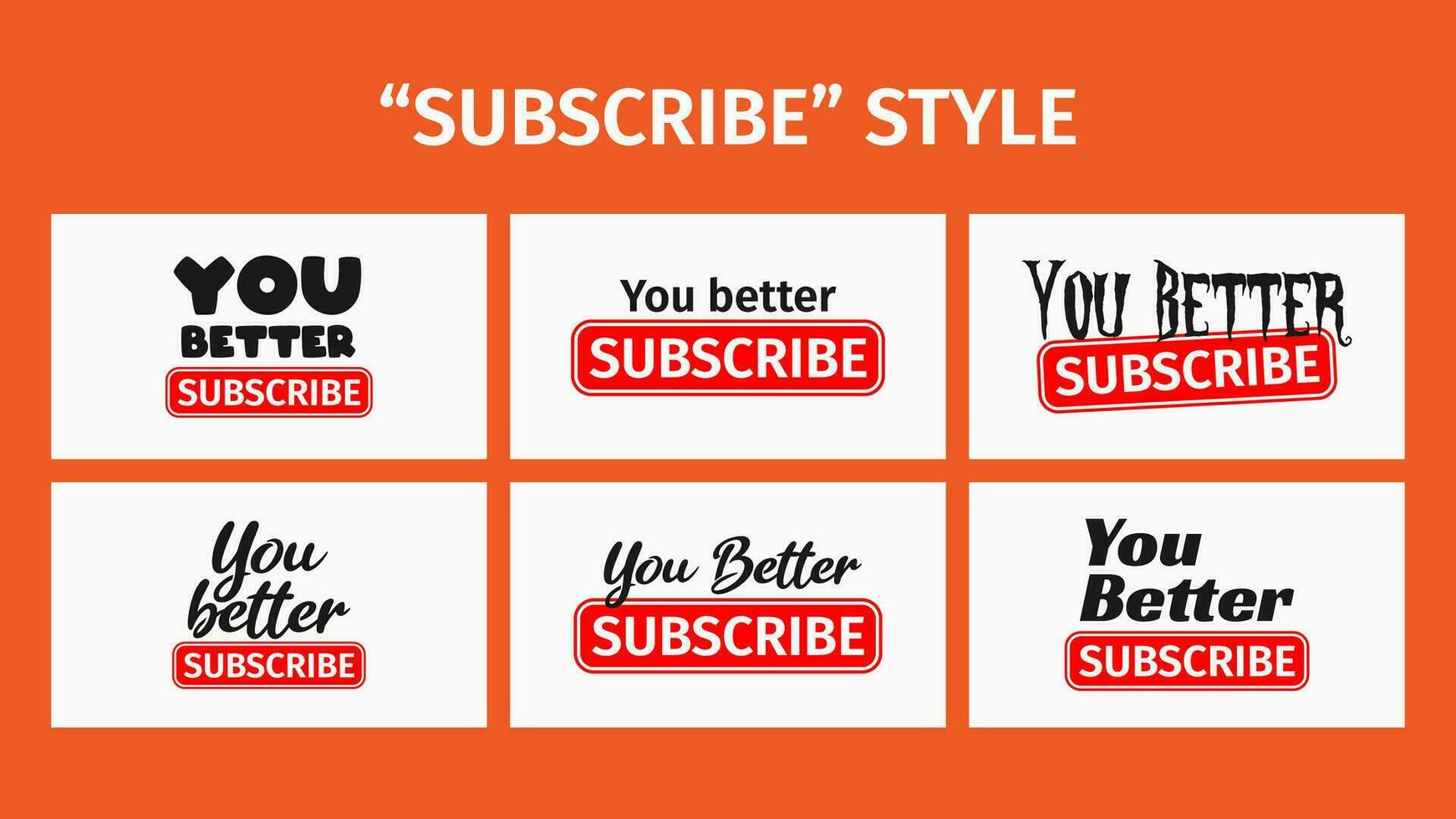 you better Subscribe video insert or channel watermark with different niche for vlogger vector