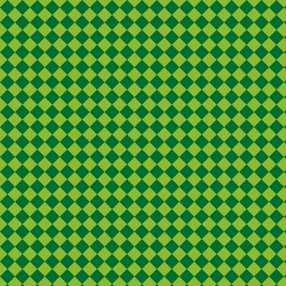 absract geometric dark green color check pattern on lite green color background vector