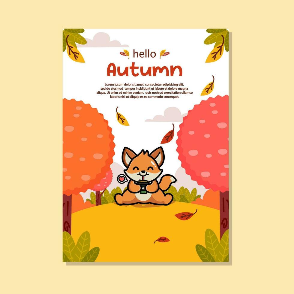 póster modelo para otoño celebracion vector