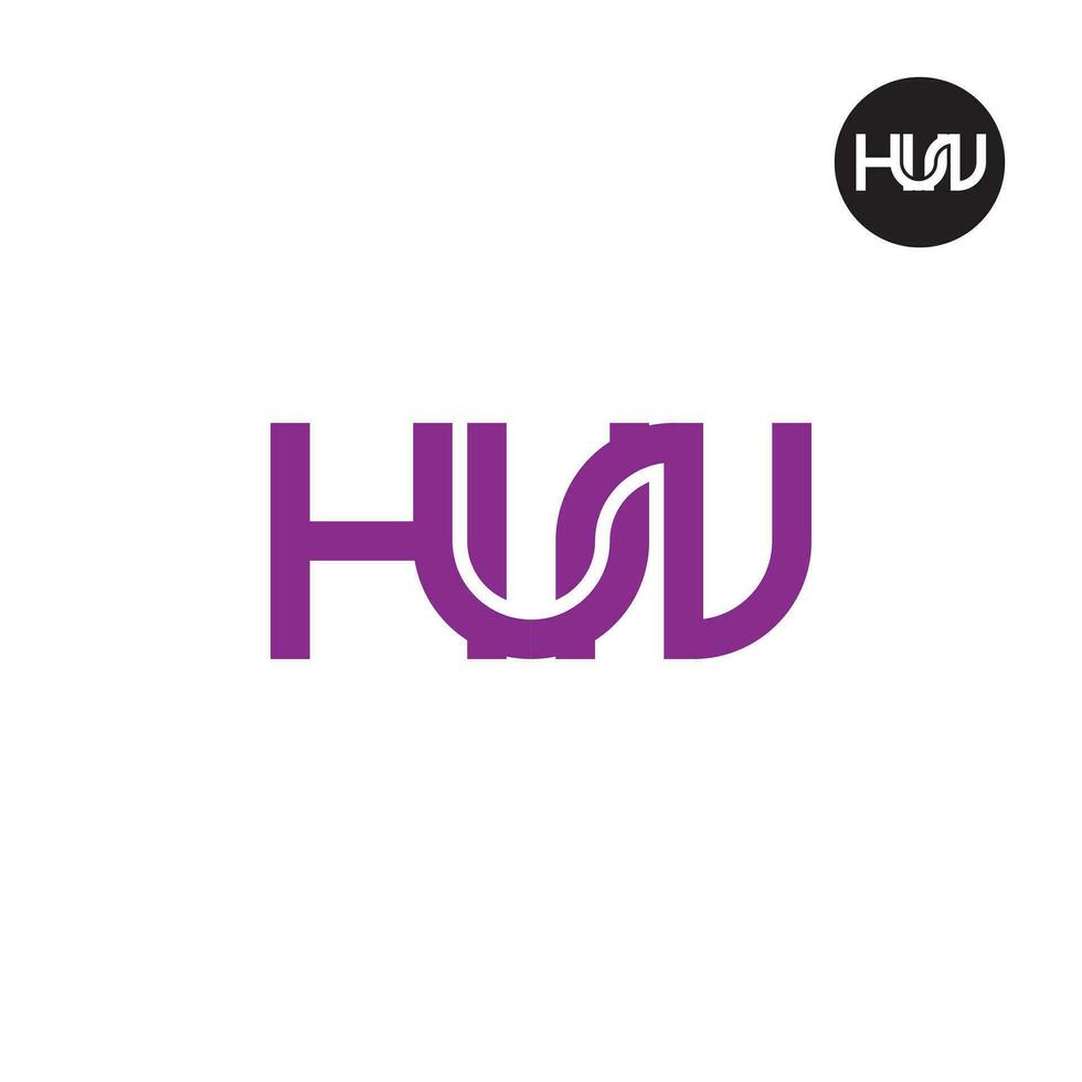 Letter HUN Monogram Logo Design vector