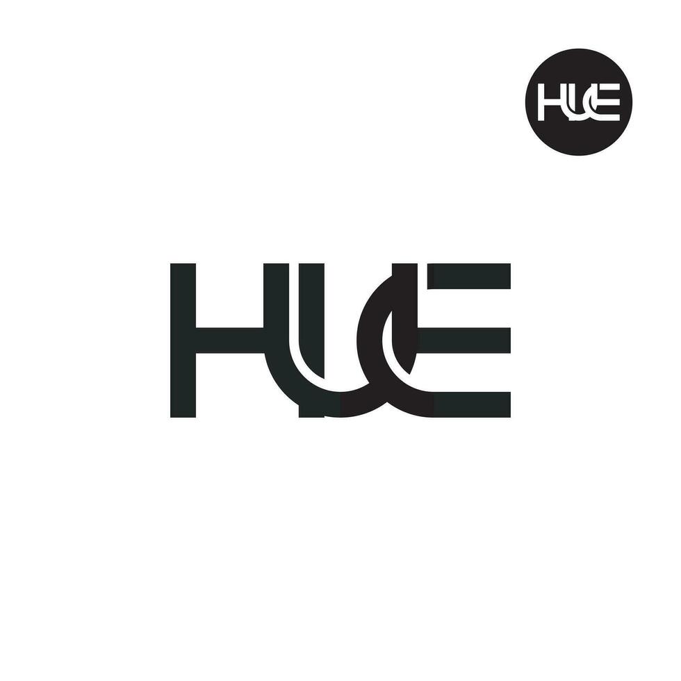 Letter HUE Monogram Logo Design vector