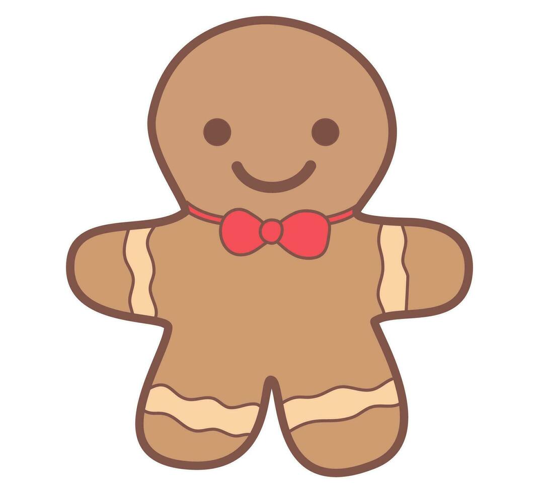 Gingerman christmas cartoon cookies vector