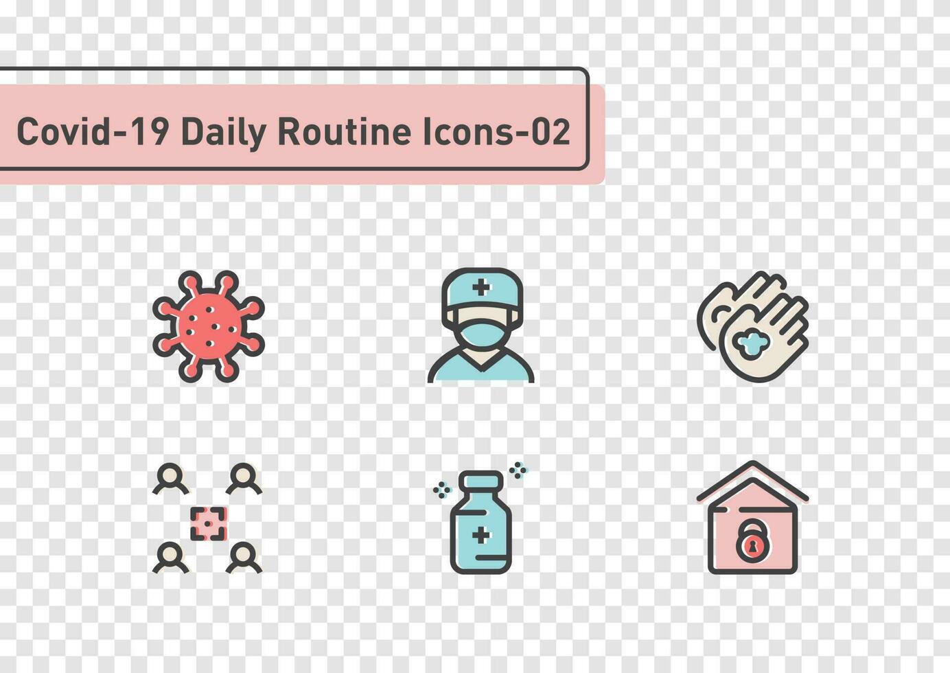 good daily routine icon for corona virus protection vector