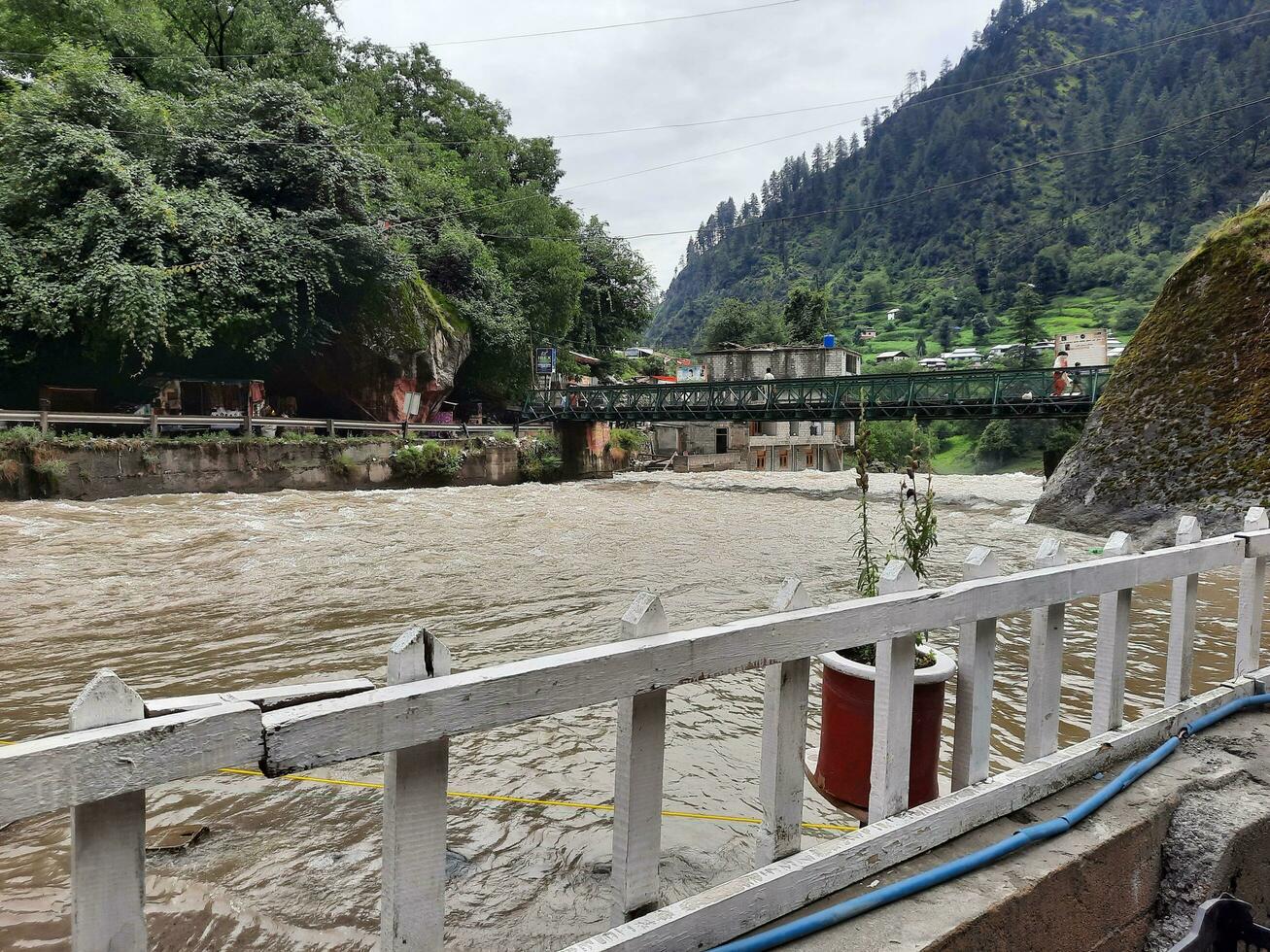 Beautiful view of Kutton waterfall, Neelum valley, Kashmir. Kutton waterfall is located in the lush green hills of Neelum Valley, Kashmir. photo