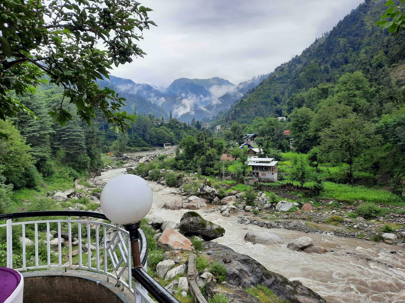 Beautiful day time view of natural beauty of Jagran, Neelum Valley, Kashmir. Jagran, Neelam Valley is famous for its natural beauty. photo