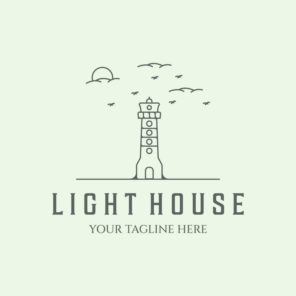 design line art lighthouse maritime security icon minimalist illustration vector