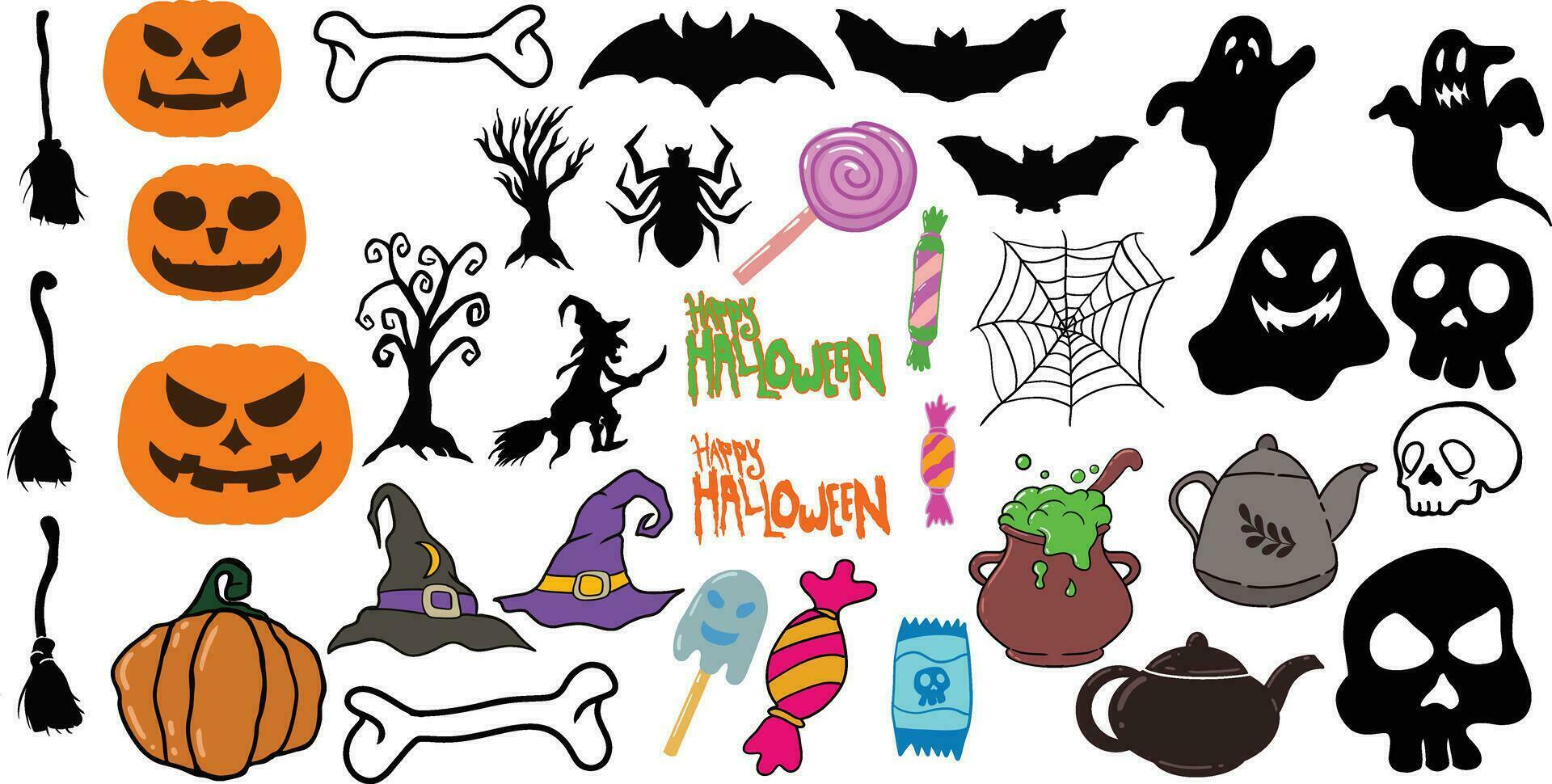 Collection of halloween vector set element