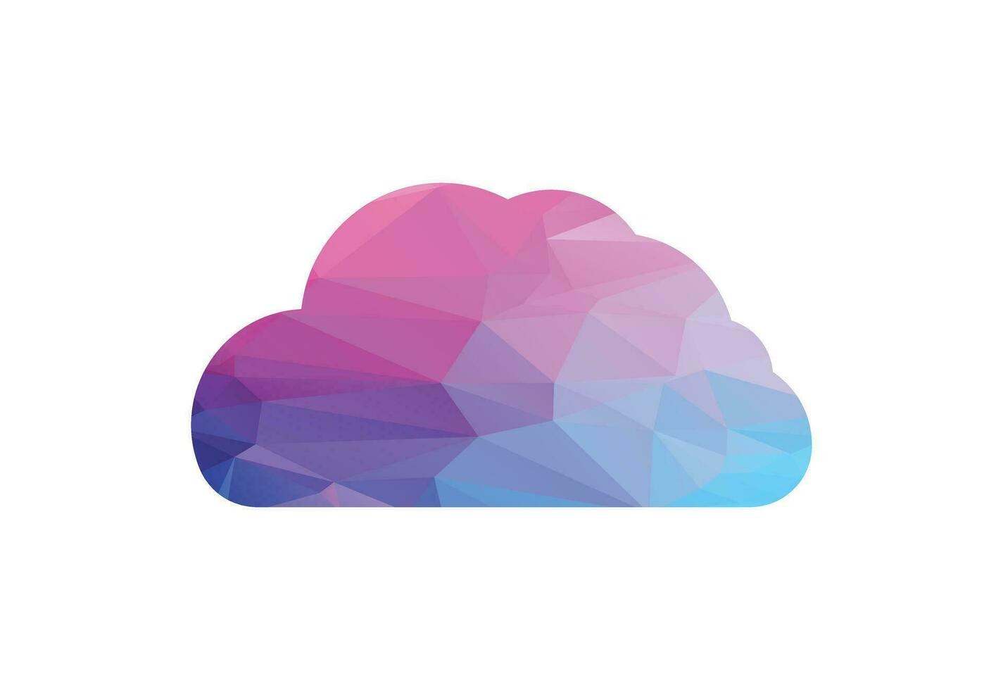 Low Poly and Solid Cloud logo design, Vector design template