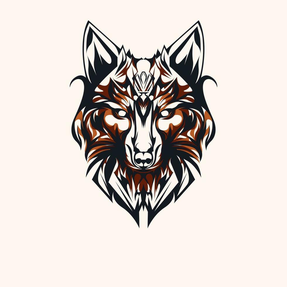 vector diseño de ornamental lobo cabeza