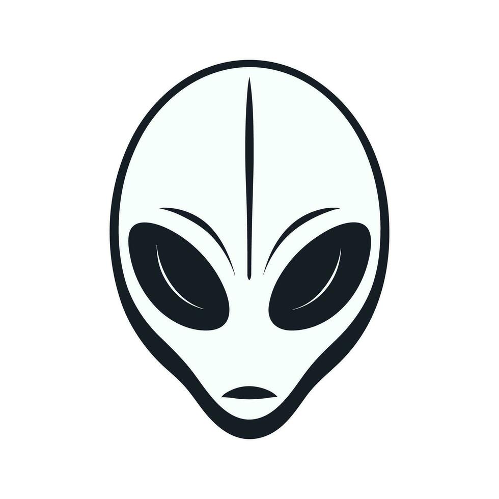 Alien Head Vector Icon, Grey alien silhouette