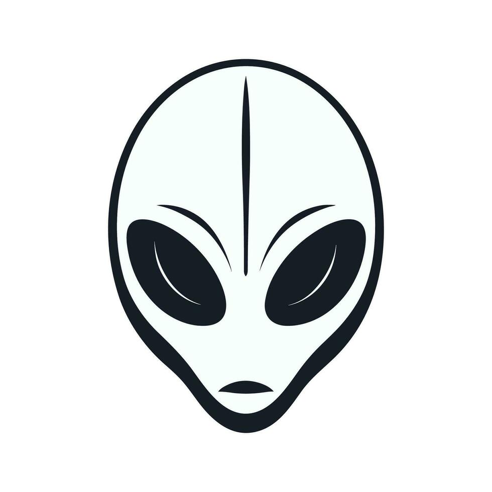 Alien Head Vector Icon, Grey alien silhouette