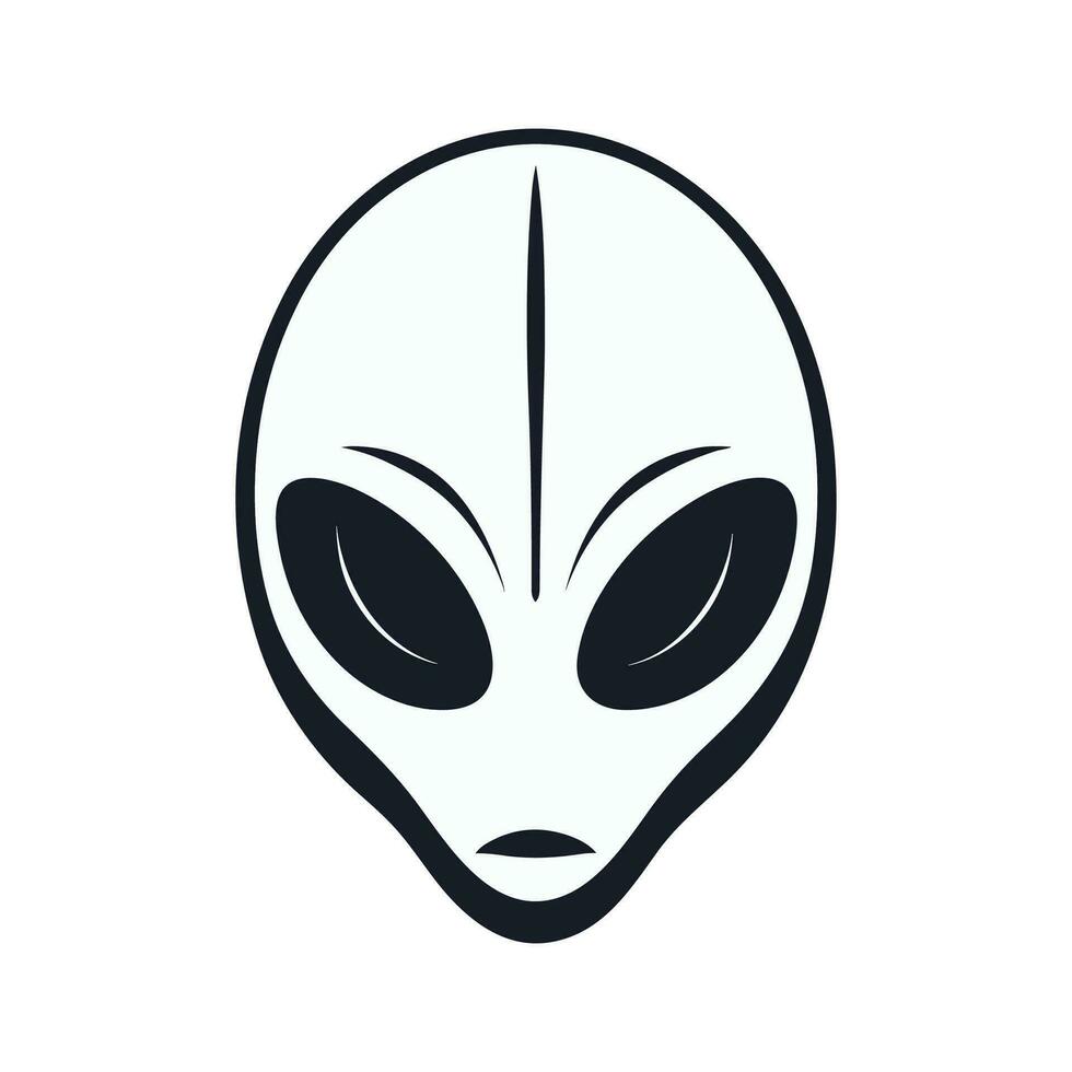 extraterrestre cabeza vector icono, gris extraterrestre silueta