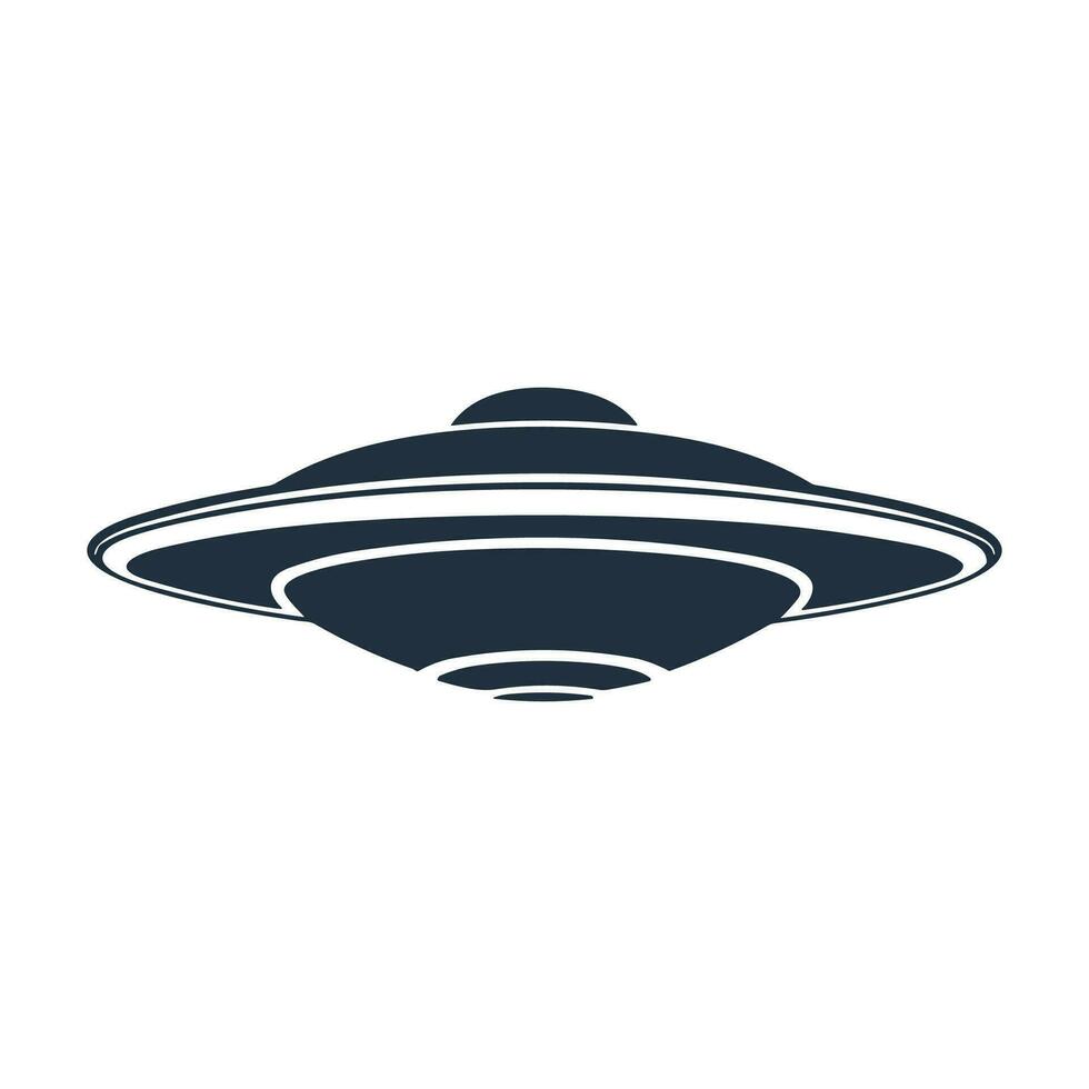 flat ufo icon illustration design, simple alien ship vector