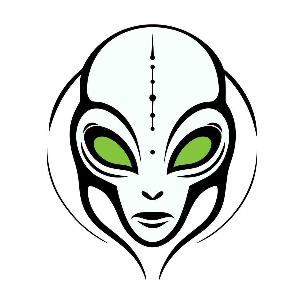 extraterrestre cabeza vector icono, gris extraterrestre silueta