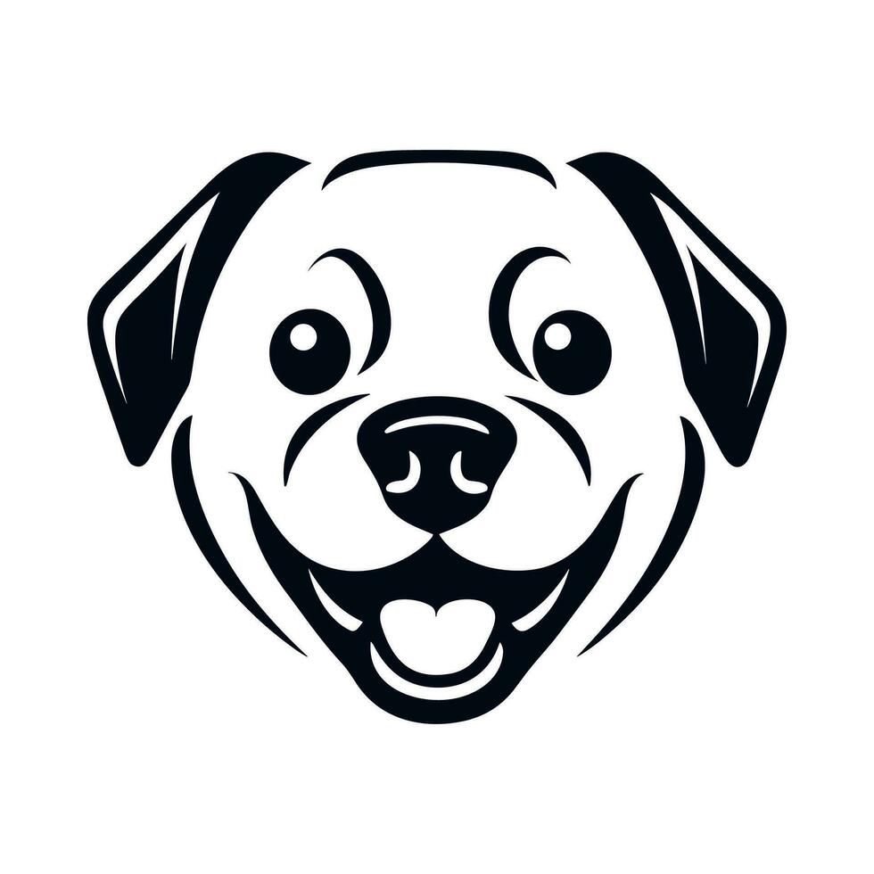 Dog face icon,  happy puppy head silhouette vector