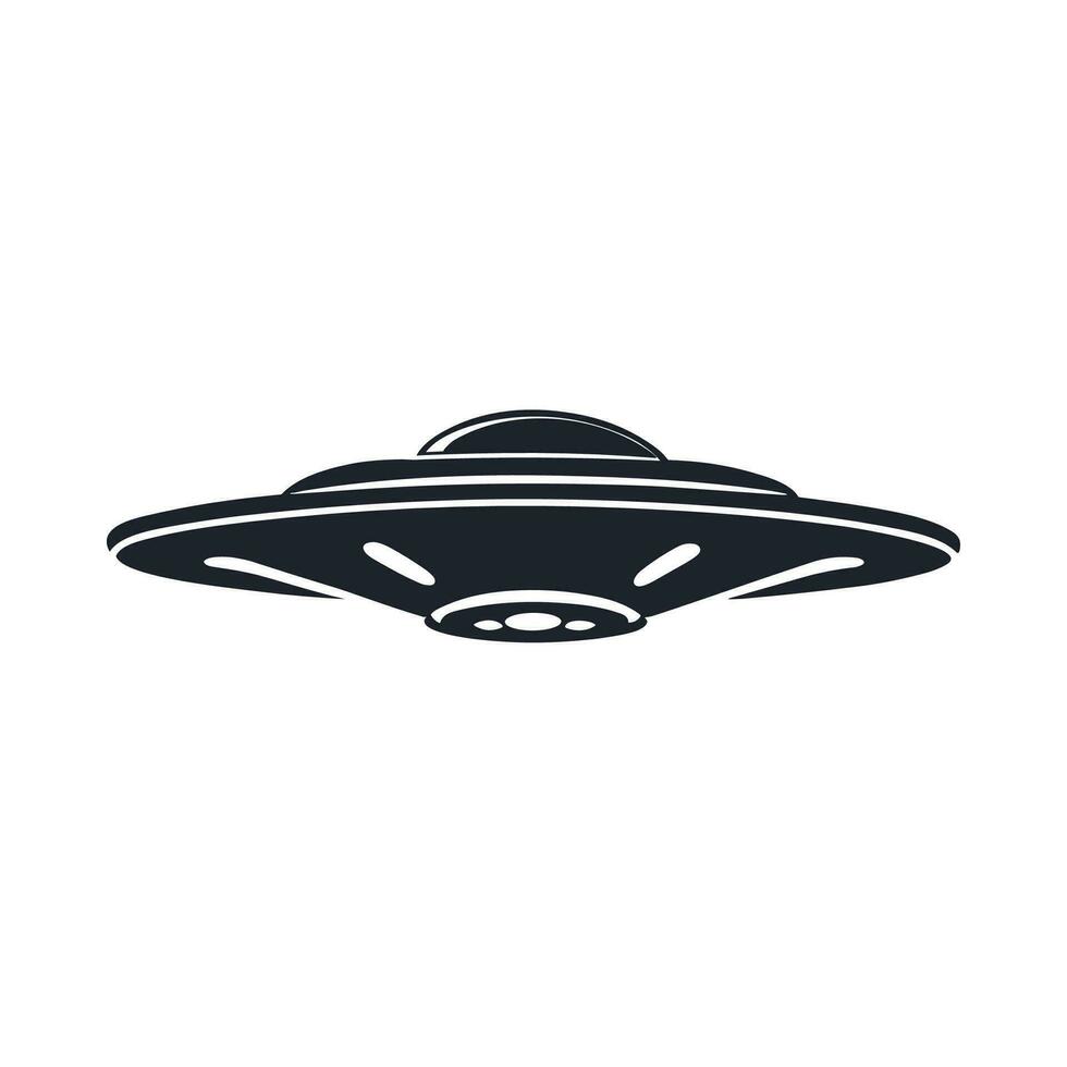 flat ufo icon illustration design, simple alien ship vector
