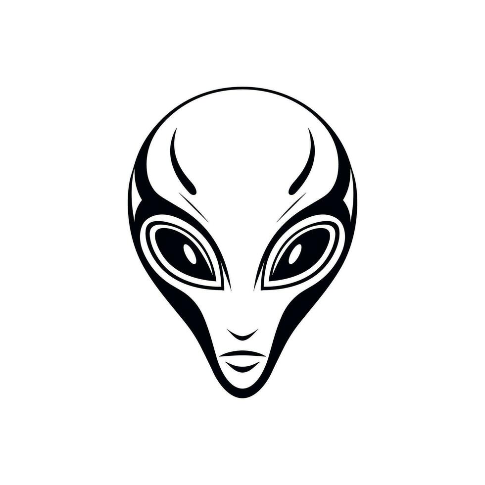 extraterrestre cabeza vector icono, gris extraterrestre silueta