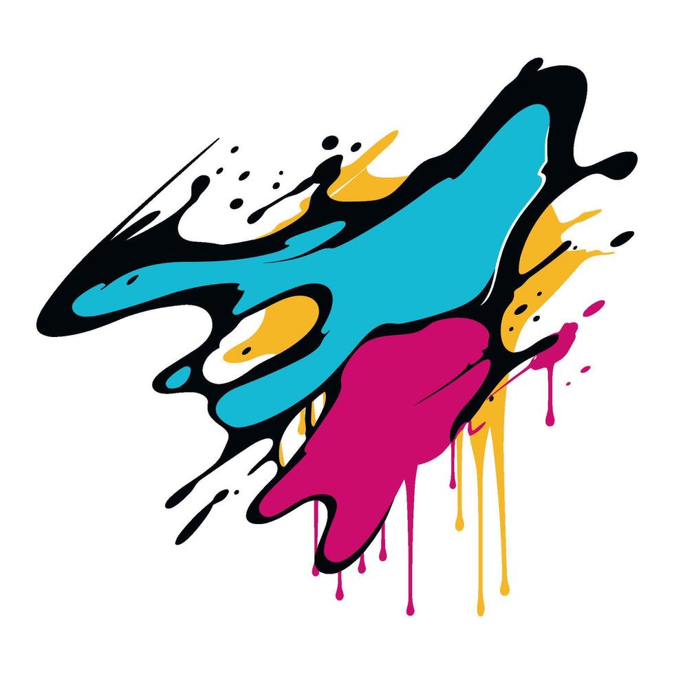 Colorful Paint ink Splatter Vector, Free paint drip drop splash element vector