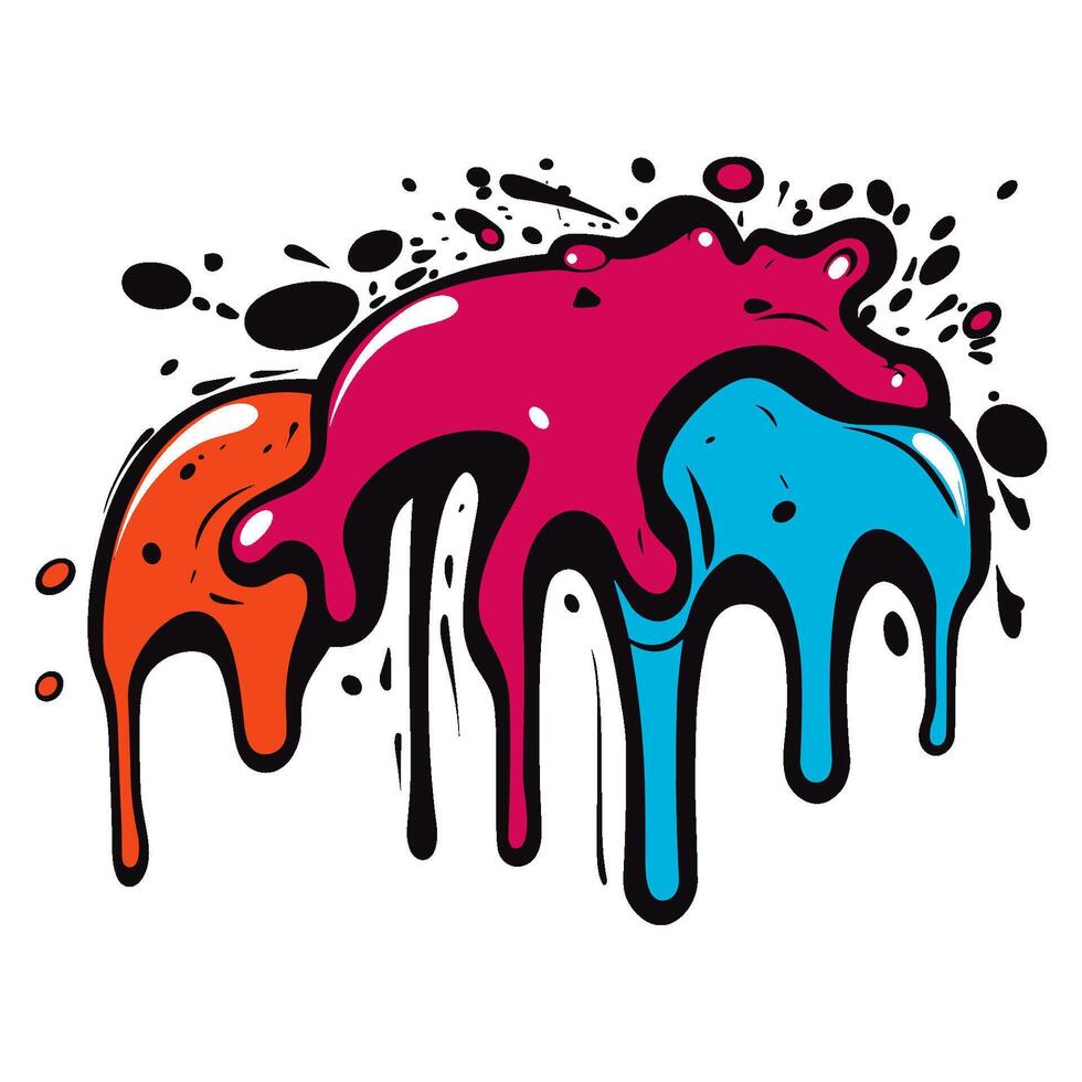 Colorful Paint ink Splatter Vector, Free paint drip drop splash element vector