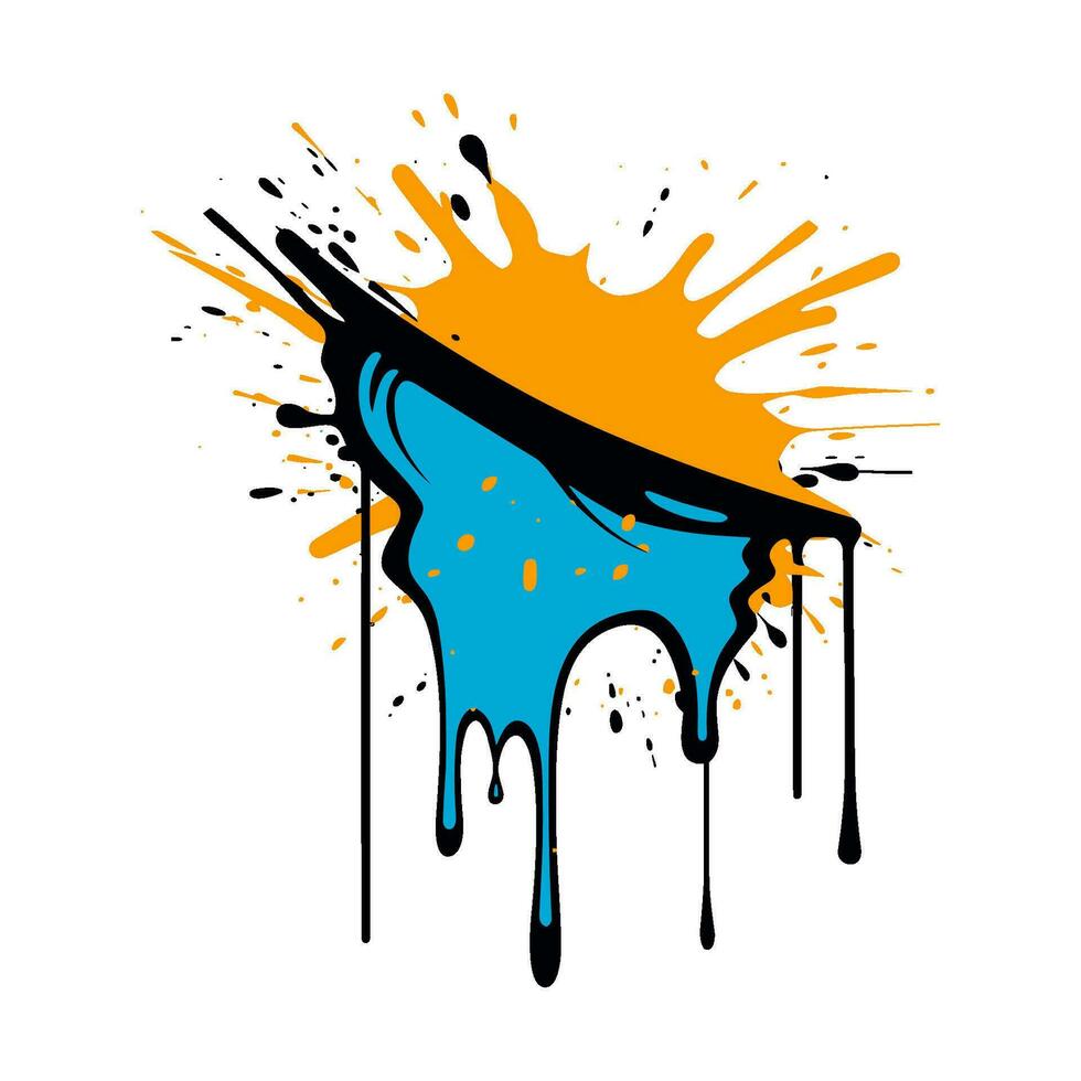 Colorful Paint ink Splatter Vector Clipart,  paint drip drop splash element