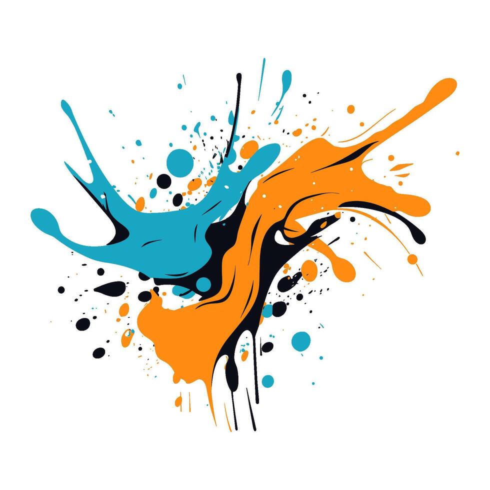 colorful paint splashes on white background vector