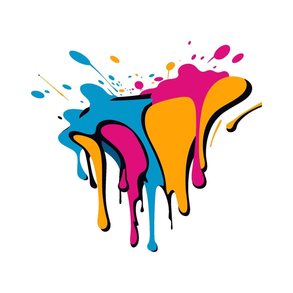 Colorful Paint ink Splatter Vector, Free paint drip drop splash element vector