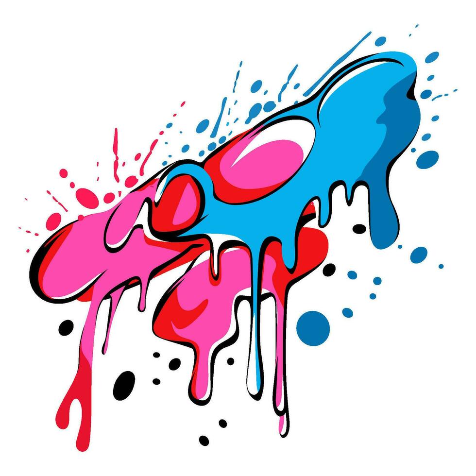 Colorful Paint ink Splatter Vector Clipart,  paint drip drop splash element