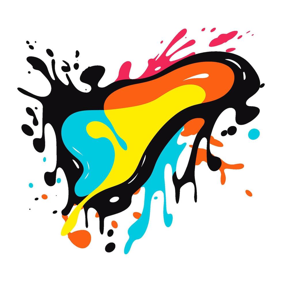 Colorful Paint ink Splatter Vector, Free paint drip drop splash element vector