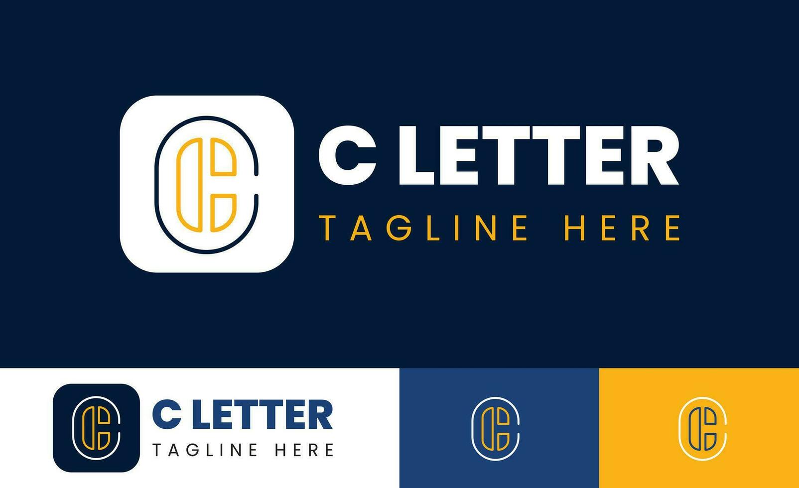 monogram logo letter c lines abstract modern art vector illustration