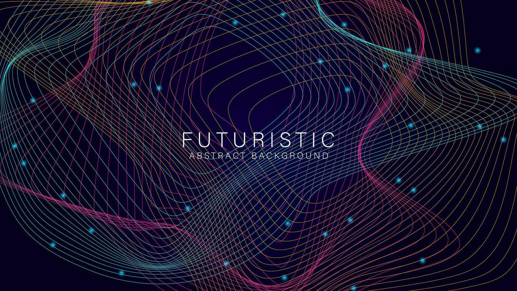 Modern abstract background with wavy lines and particles suitable for wallpaper, banner, flyer. vector illustration
