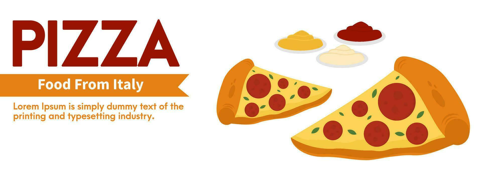 pizza banner and poster with copy space for restaurant vector