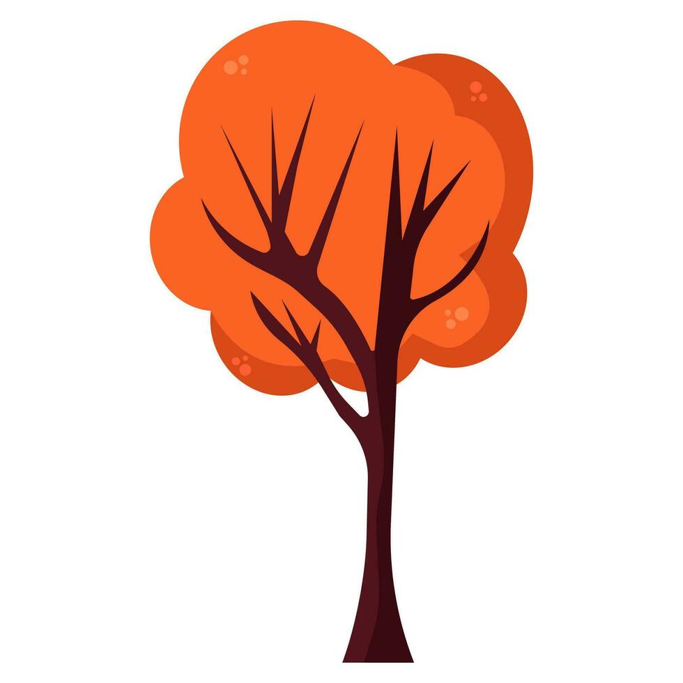 Cartoon orange tree. Vector illustration