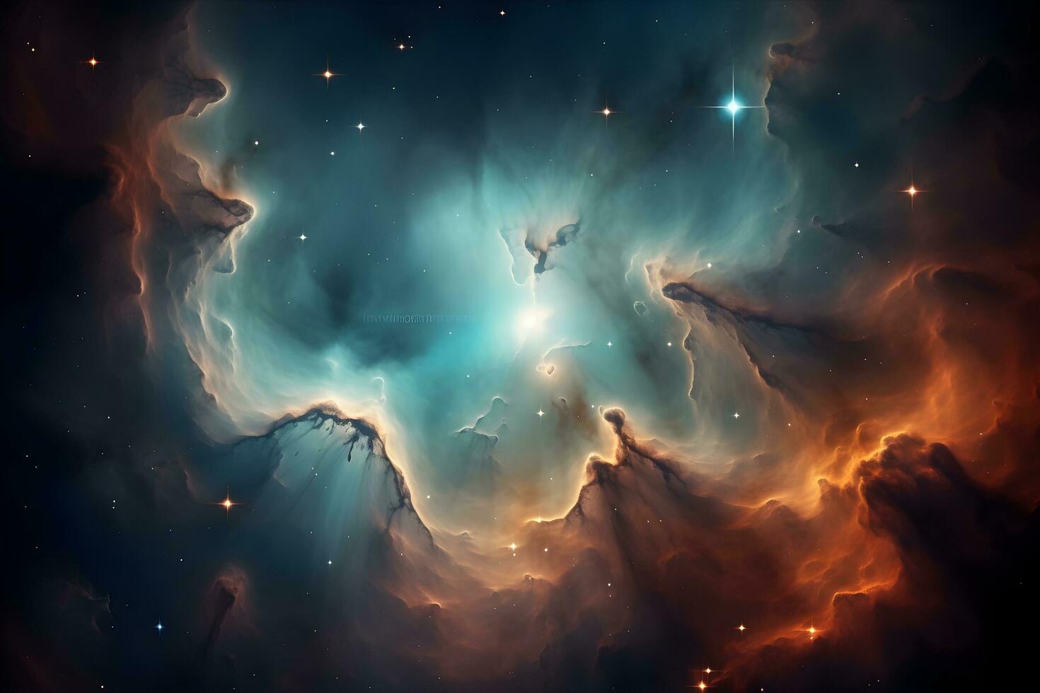 Colorful space galaxy cloud nebula. Stary night cosmos. Universe science astronomy. Supernova background wallpaper. generative ai photo