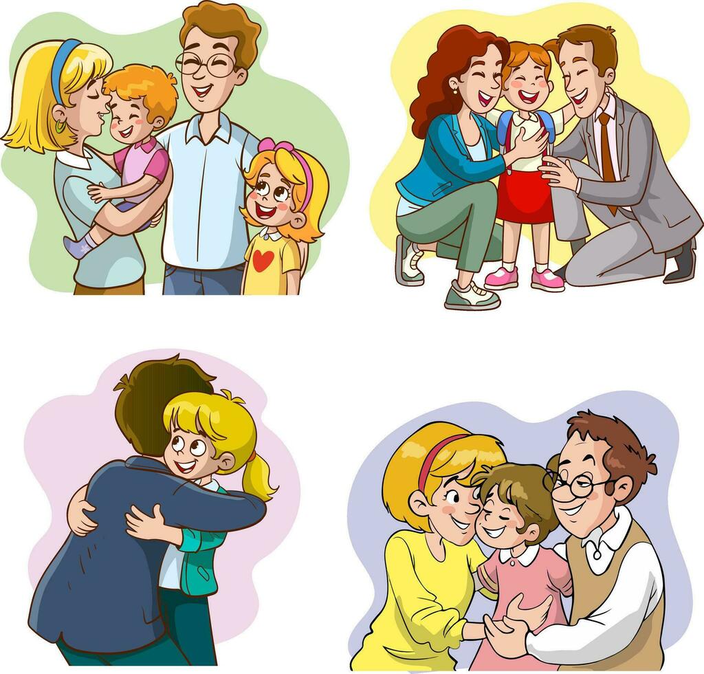 vector ilustración de contento familia