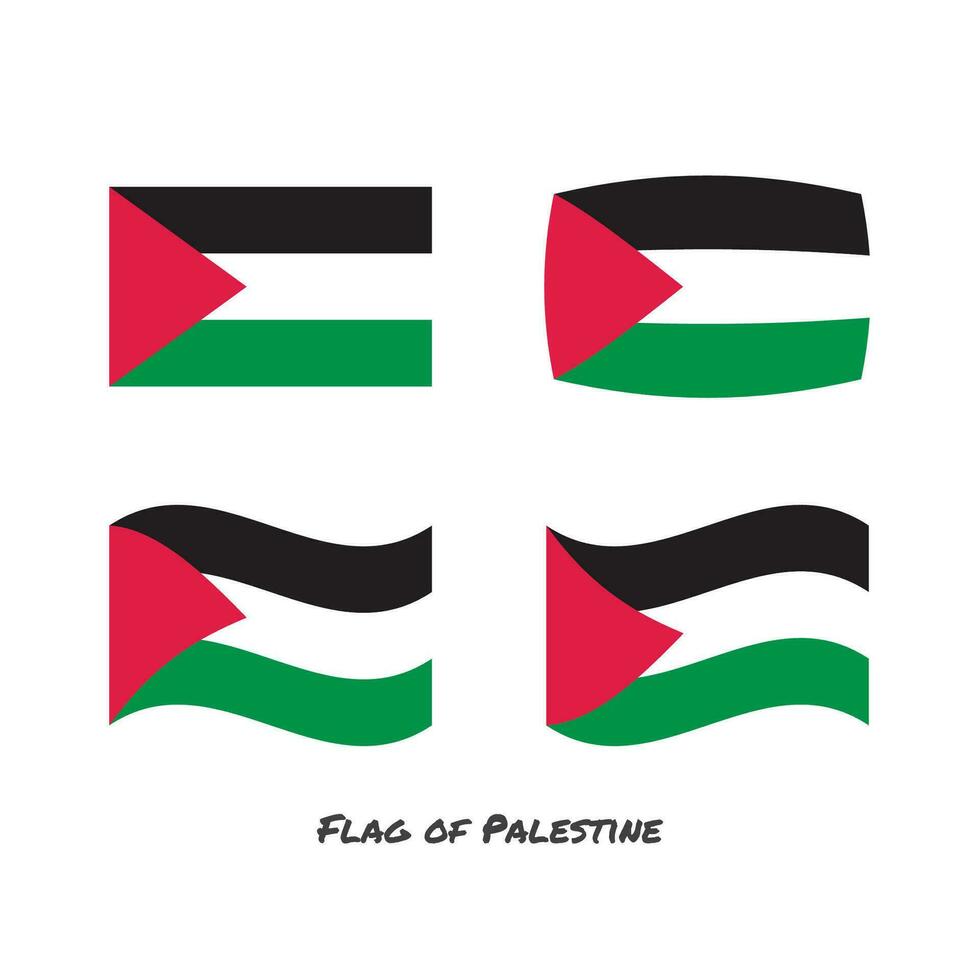 Flag of palestine set vector illustration.