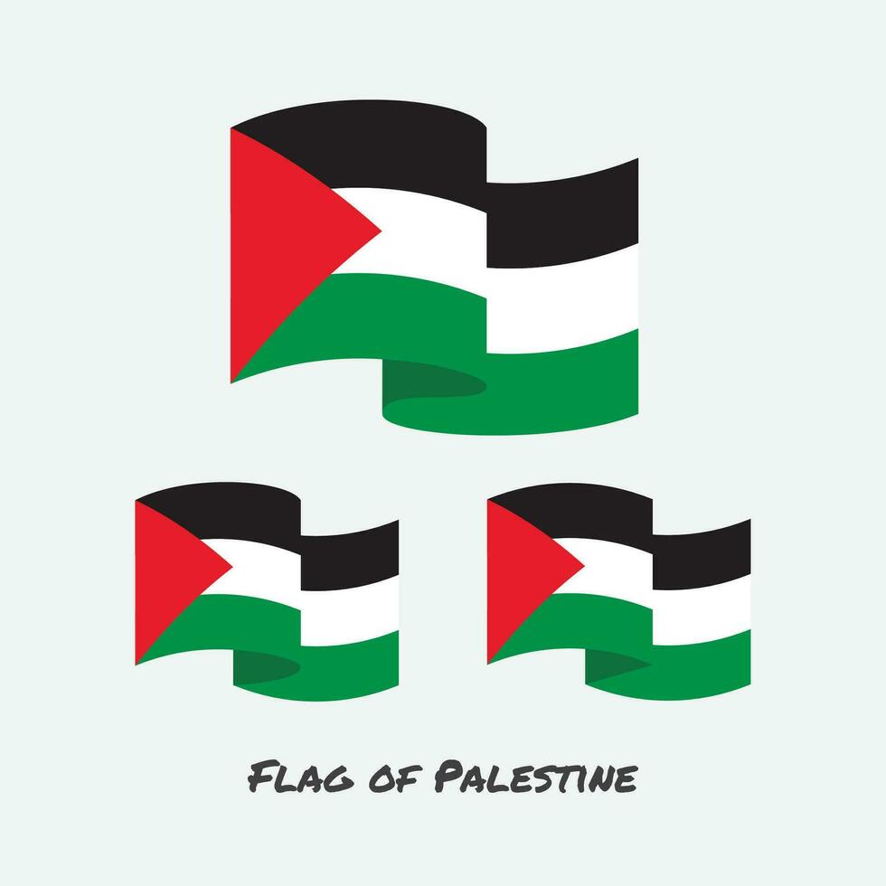 Flag of palestine set vector illustration.